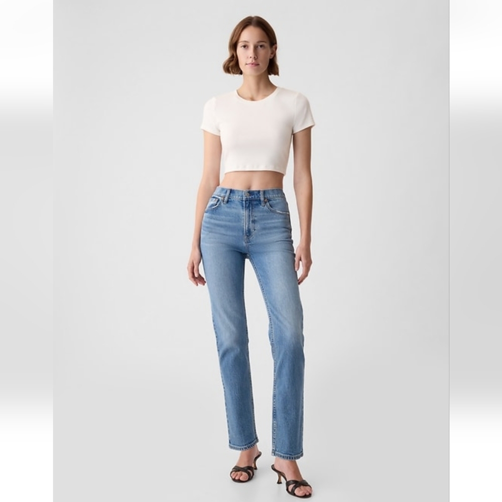 NWT GAP High Rise 90s Straight Jean Medium Indigo 32 Long